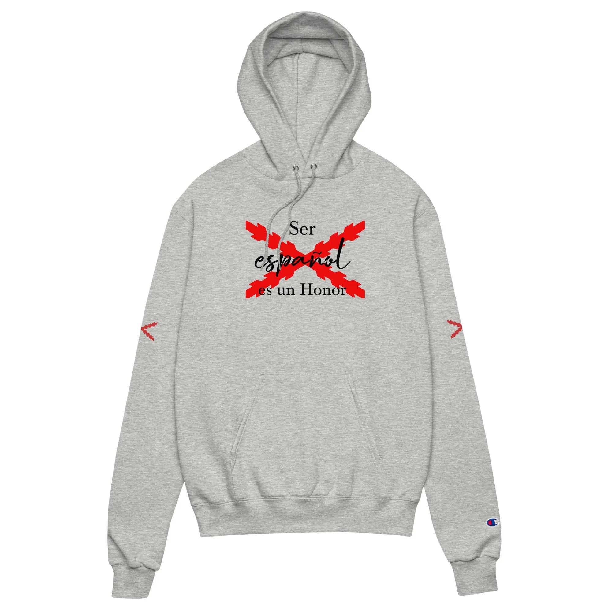 Comprar Sudadera con capucha unisex Champion "Ser español es un Honor" La Flamenca de Borgoña Bandera España