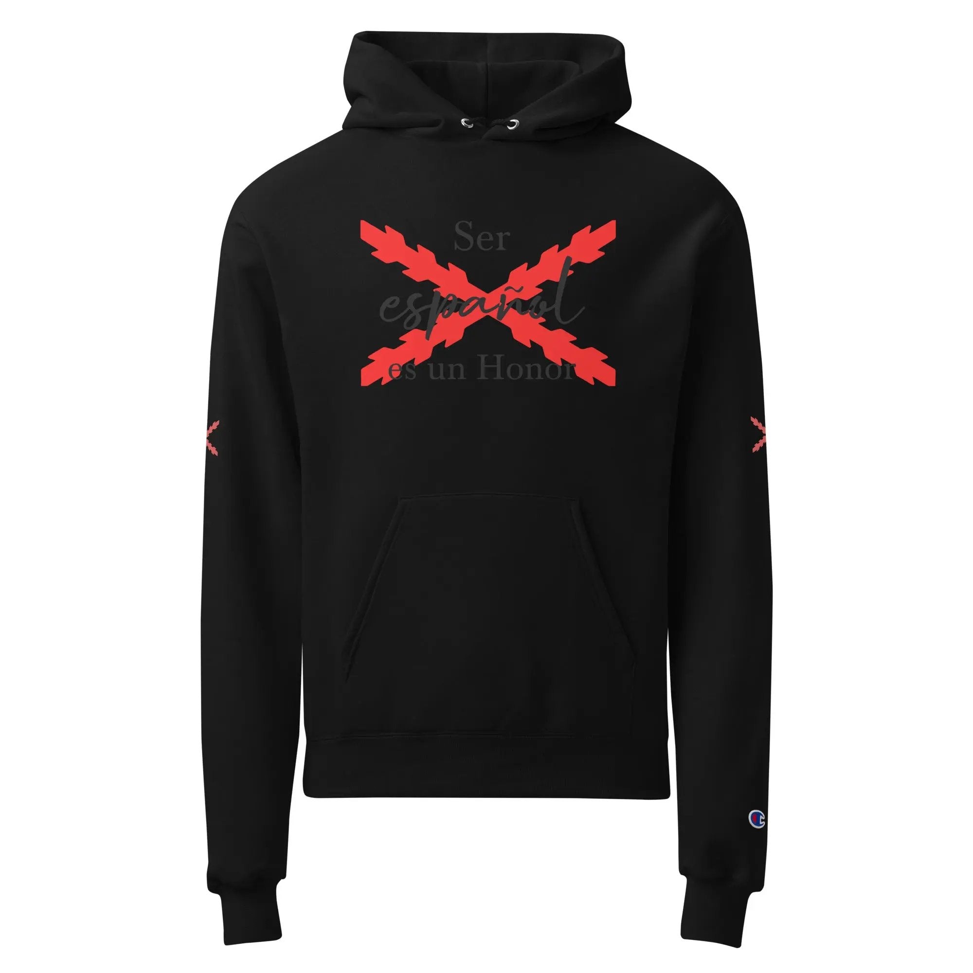 Comprar Sudadera con capucha unisex Champion "Ser español es un Honor" La Flamenca de Borgoña Bandera España