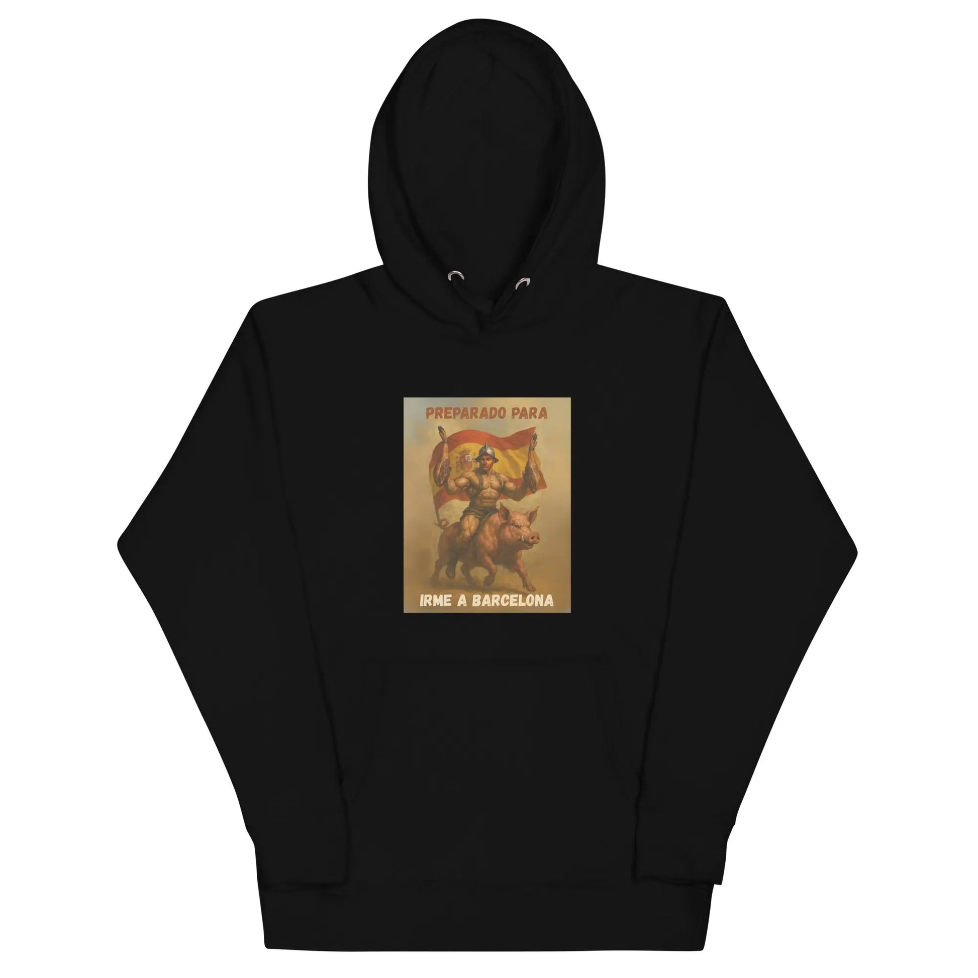 Comprar Sudadera "Preparado para irme a Barcelona" Bandera España La Flamenca de Borgoña Patricia Muñoz VOX