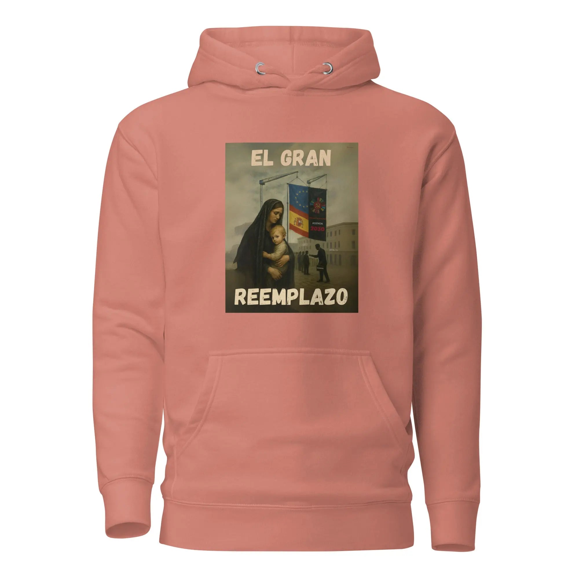 Comprar Sudadera "El gran reemplazo" Bandera España La Flamenca de Borgoña Patricia Muñoz VOX