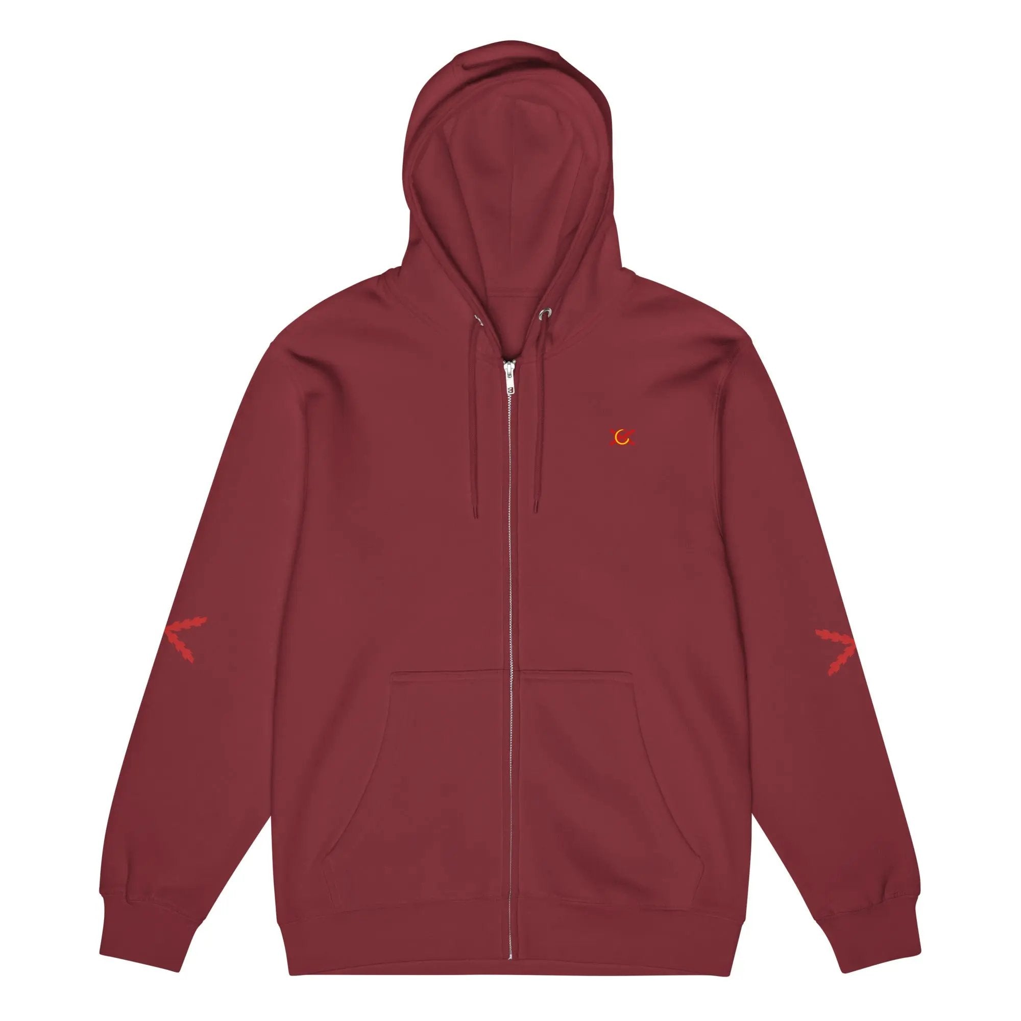 Comprar Sudadera premium con cremallera completa "Ser español es un Honor" La Flamenca de Borgoña Bandera España