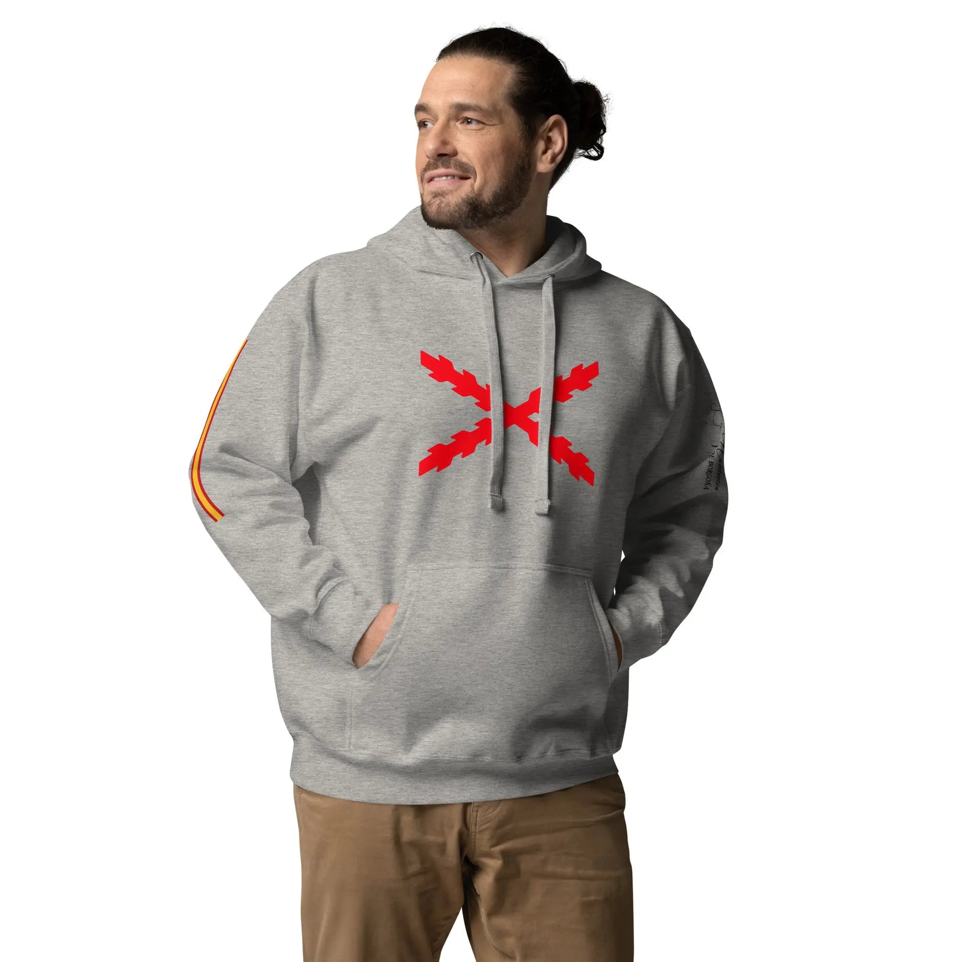 Comprar Sudadera unisex Tu Regere Imperio Fluctus Hispane Memento con capucha Bandera España La Flamenca de Borgoña Patricia Muñoz VOX