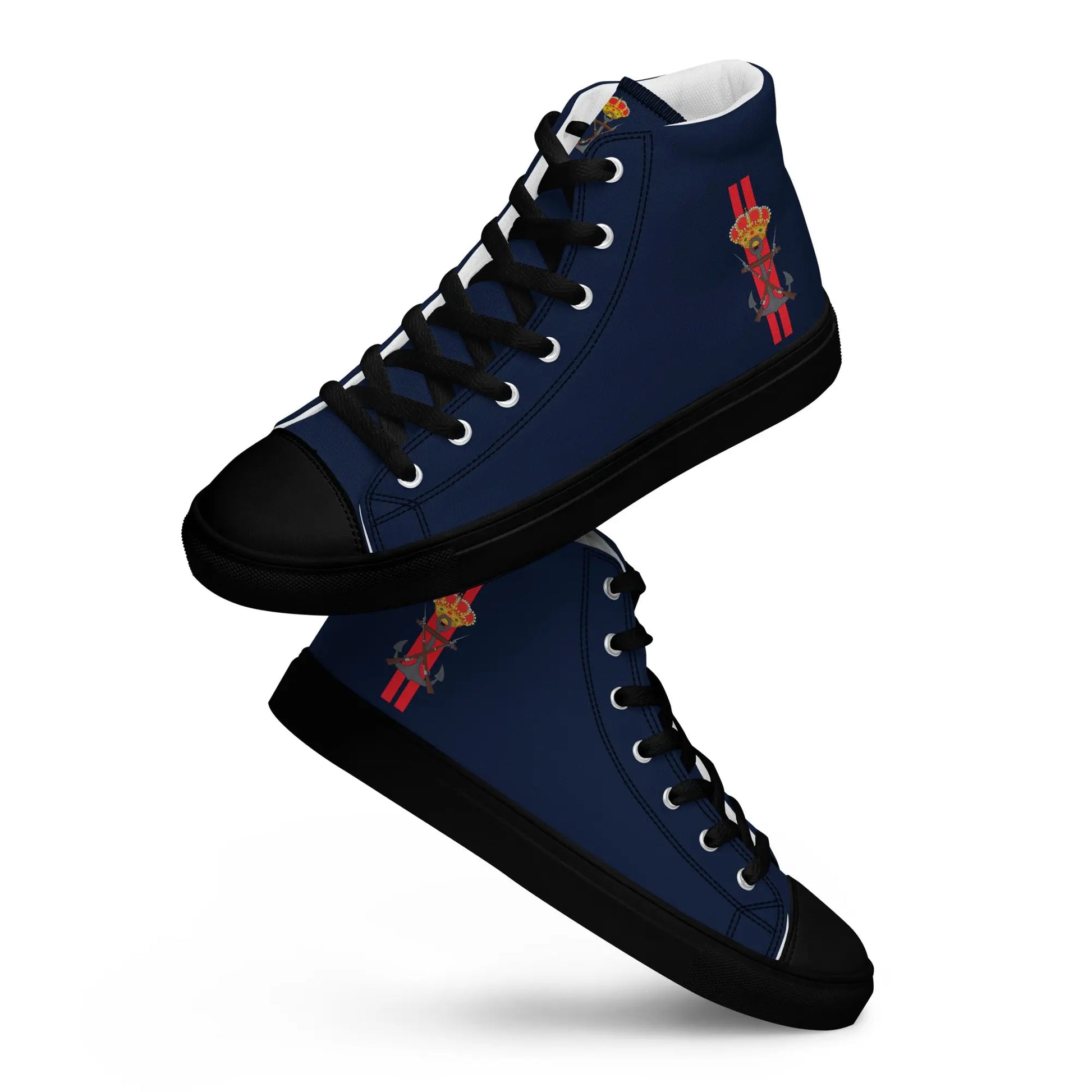 Comprar Zapatillas Infantería de Marina de lona de caña alta para hombre La Flamenca de Borgoña, Bandera de España, Cruz de Borgoña, Patricia Muñoz, VOX, Santiago Abascal