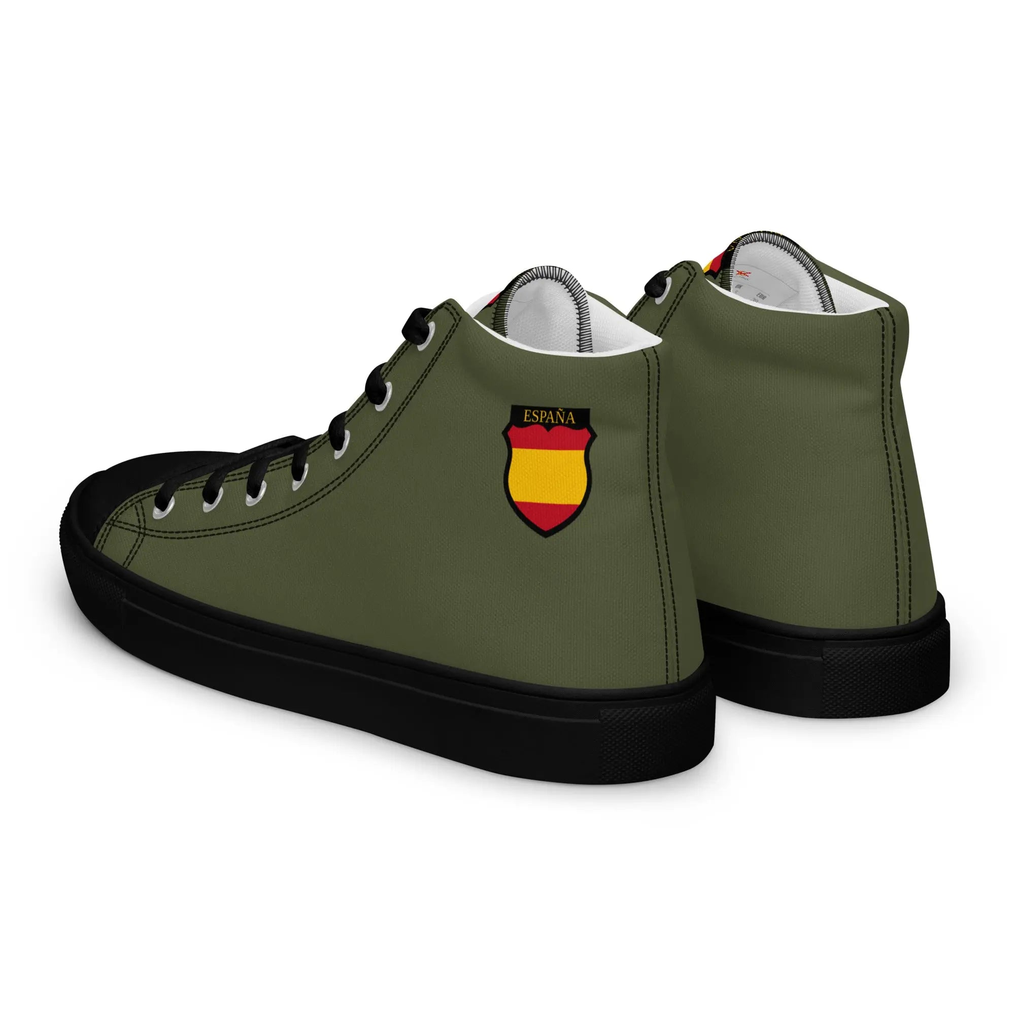 Comprar Zapatillas División Azul de lona de caña alta para hombre Bandera España La Flamenca de Borgoña Patricia Muñoz VOX