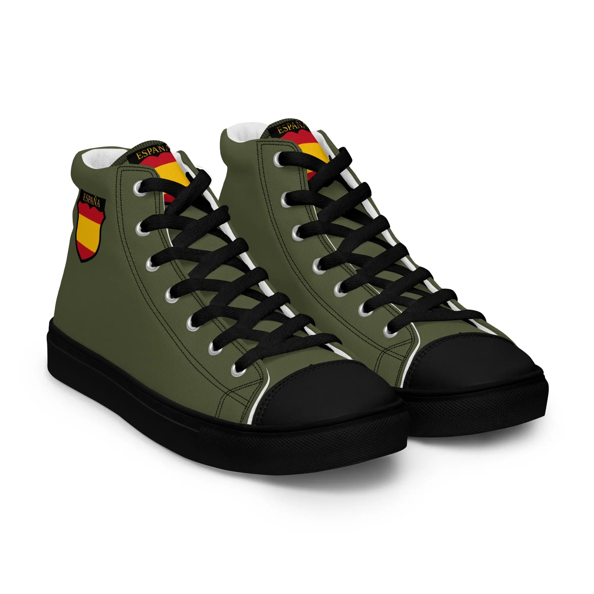 Comprar Zapatillas División Azul de lona de caña alta para hombre Bandera España La Flamenca de Borgoña Patricia Muñoz VOX