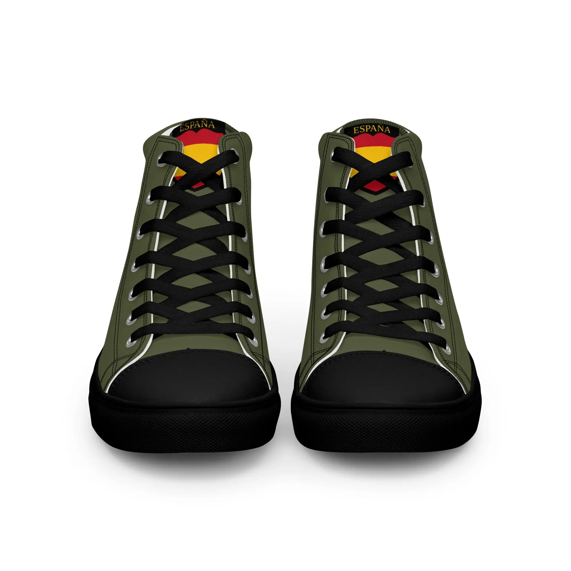 Comprar Zapatillas División Azul de lona de caña alta para hombre Bandera España La Flamenca de Borgoña Patricia Muñoz VOX