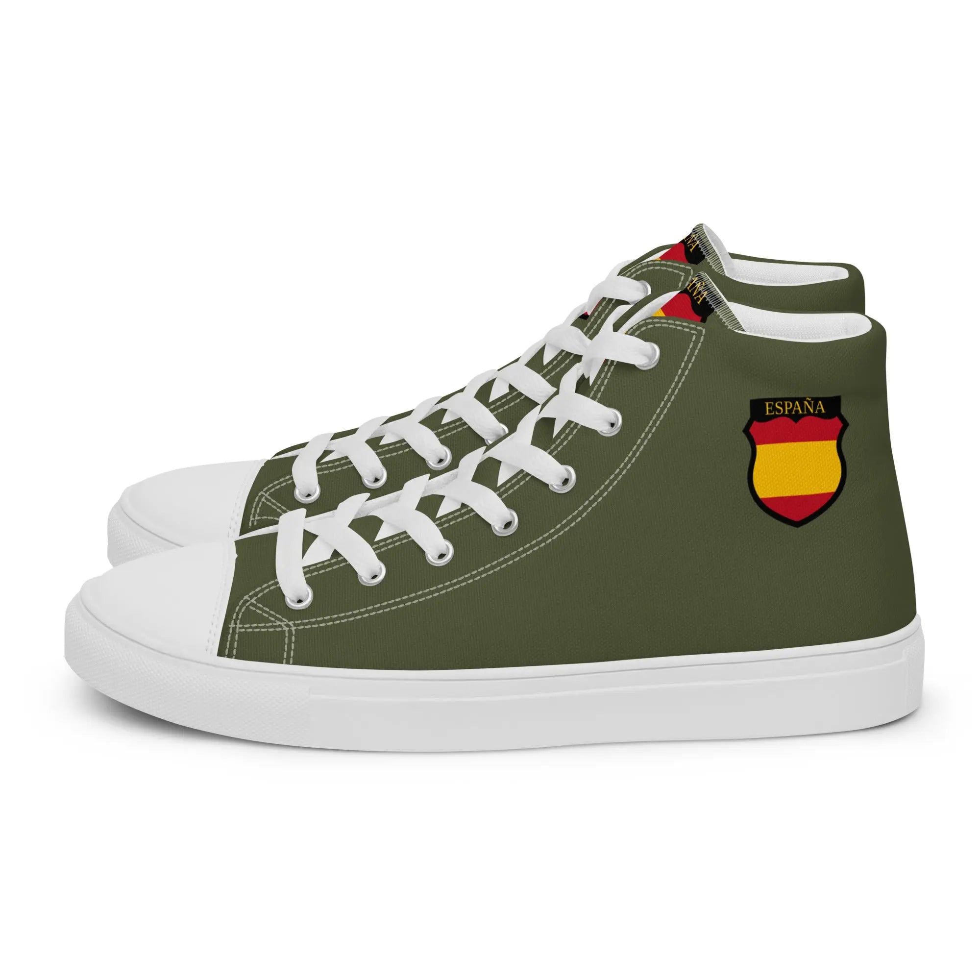Comprar Zapatillas División Azul de lona de caña alta para hombre Bandera España La Flamenca de Borgoña Patricia Muñoz VOX