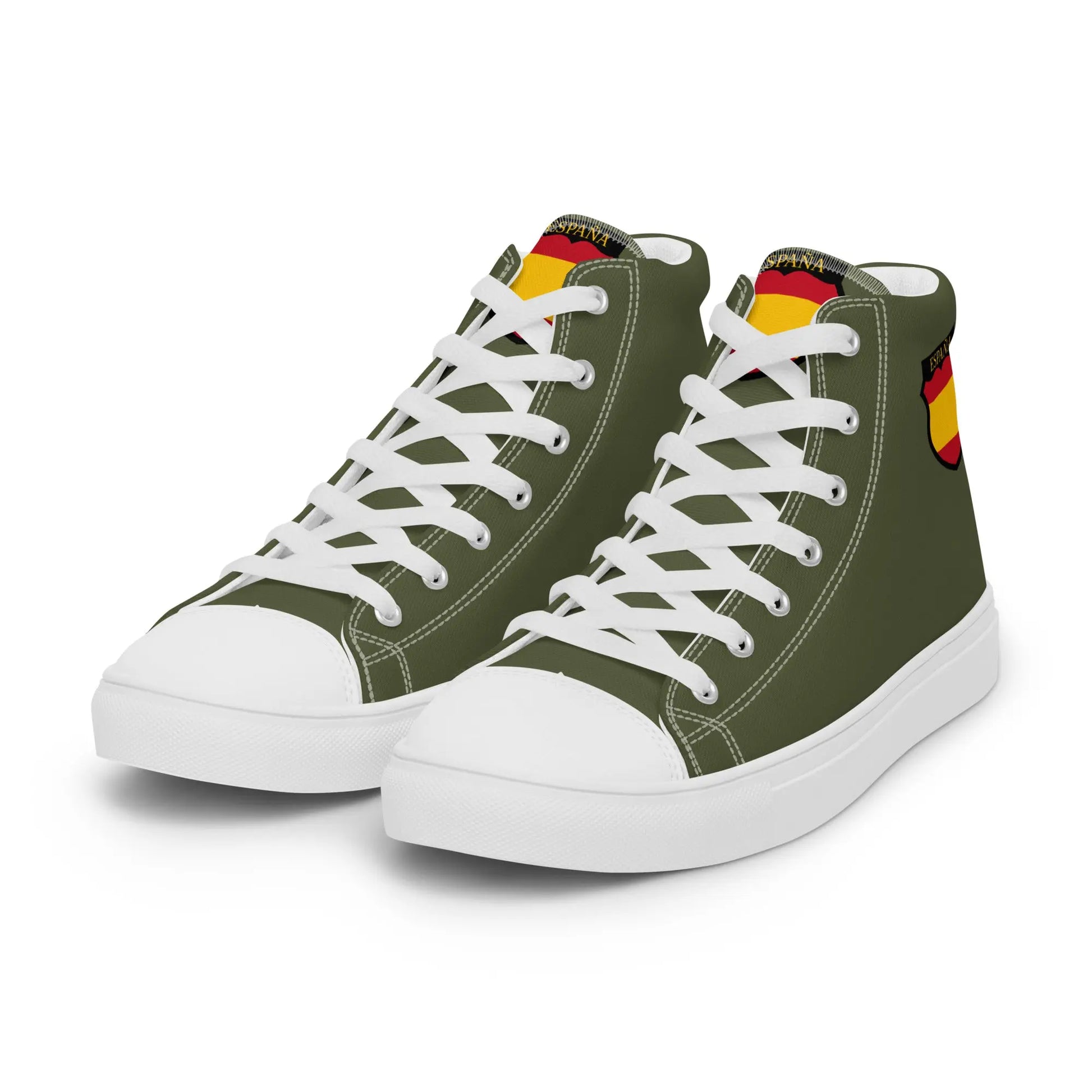 Comprar Zapatillas División Azul de lona de caña alta para hombre Bandera España La Flamenca de Borgoña Patricia Muñoz VOX