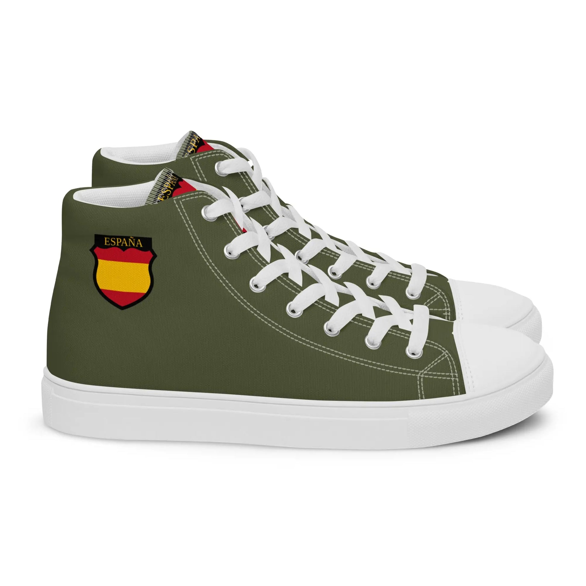 Comprar Zapatillas División Azul de lona de caña alta para hombre Bandera España La Flamenca de Borgoña Patricia Muñoz VOX