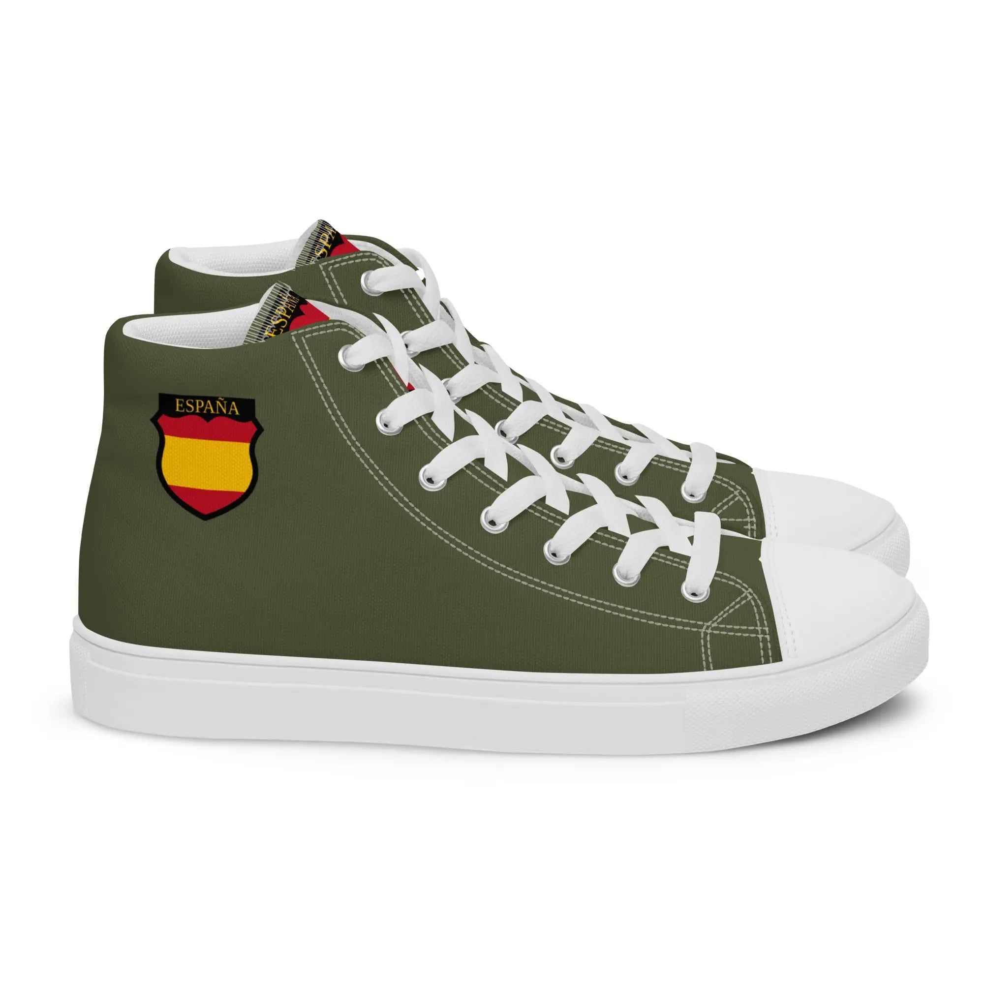 Comprar Zapatillas División Azul de lona de caña alta para hombre Bandera España La Flamenca de Borgoña Patricia Muñoz VOX
