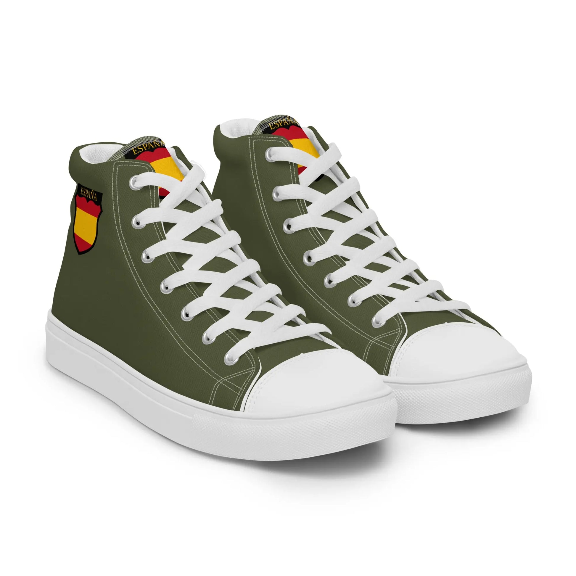Comprar Zapatillas División Azul de lona de caña alta para hombre Bandera España La Flamenca de Borgoña Patricia Muñoz VOX