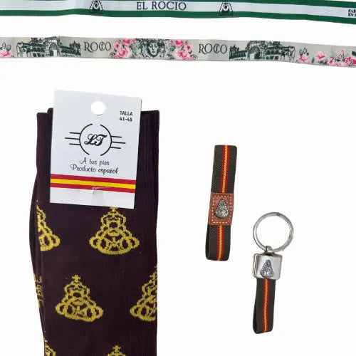 Lote 1 - Lote Virgen del Rocío: Calcetines, Pulseras y Llavero