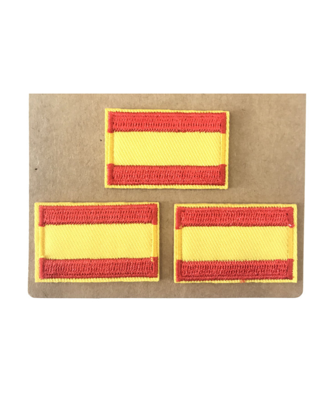 Lote 3 Parche Bordado termoadhesivo Bandera España sin escudo 3.8x2.4 cm