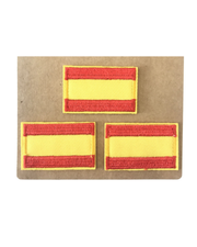 Lote 3 Parche Bordado termoadhesivo Bandera España sin escudo 3.8x2.4 cm