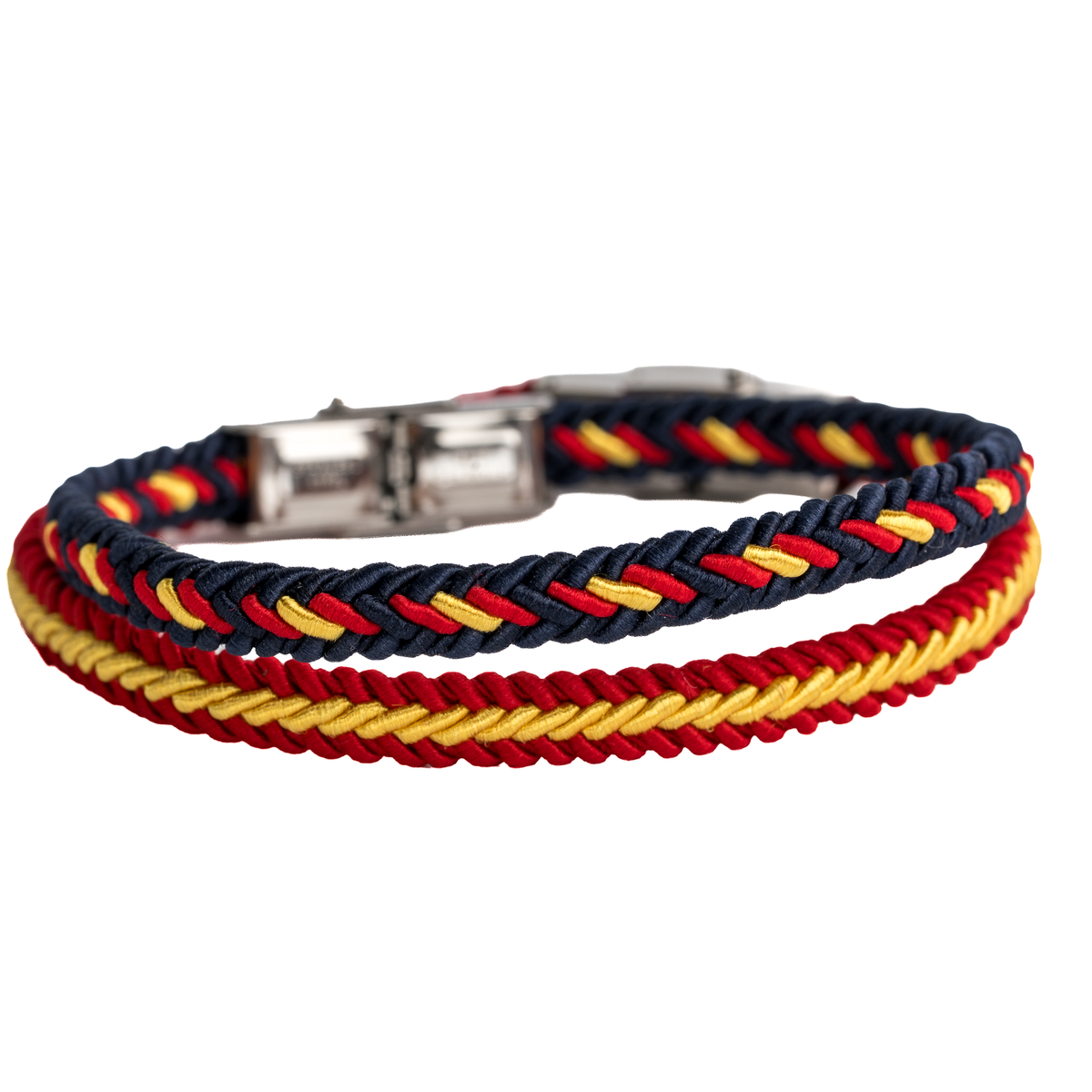 Lote 2 Pulseras trenzadas Bandera España fina cierre metálico