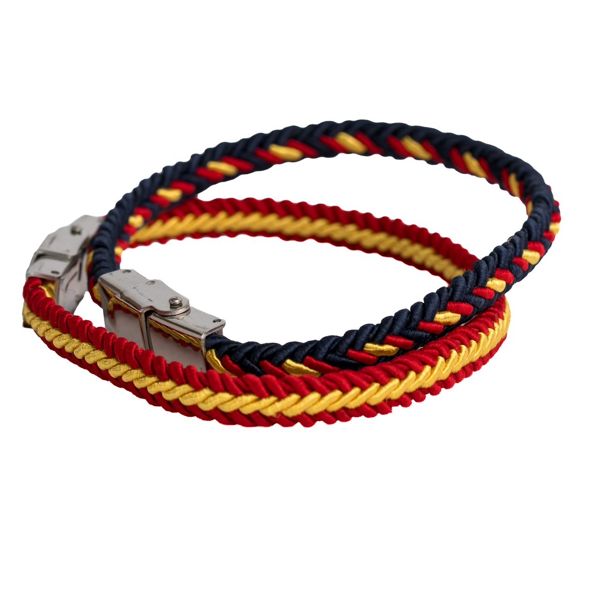 Lote 2 Pulseras trenzadas Bandera España fina cierre metálico