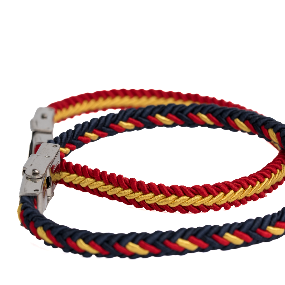 Lote 2 Pulseras trenzadas Bandera España fina cierre metálico