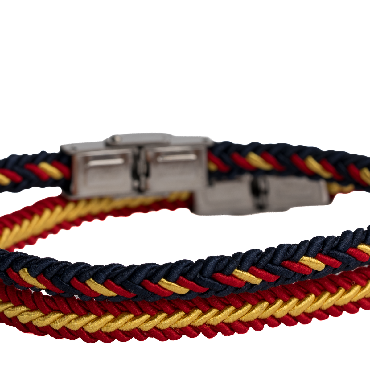 Lote 2 Pulseras trenzadas Bandera España fina cierre metálico
