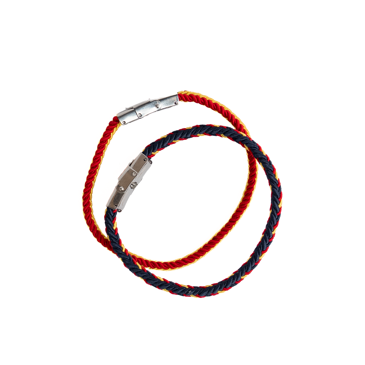 Lote 2 Pulseras trenzadas Bandera España fina cierre metálico
