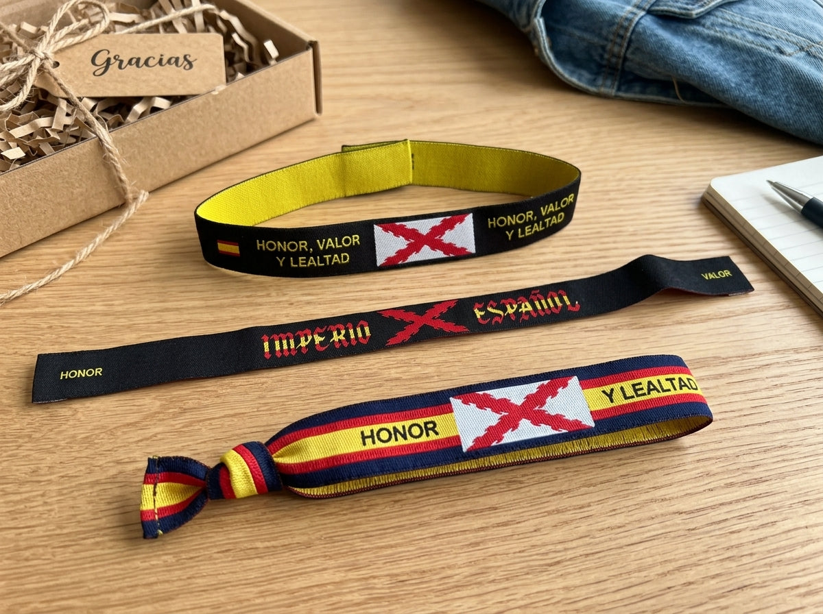 Lote 22 - Pack 3 pulseras de tela Cruz de Borgoña