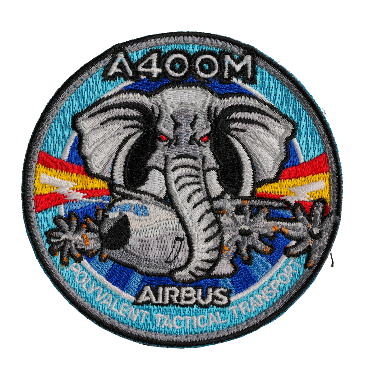 Parche Airbus A400M «Polyvalent Tactical Transport» Circular Bordado con Velcro — 9 cm