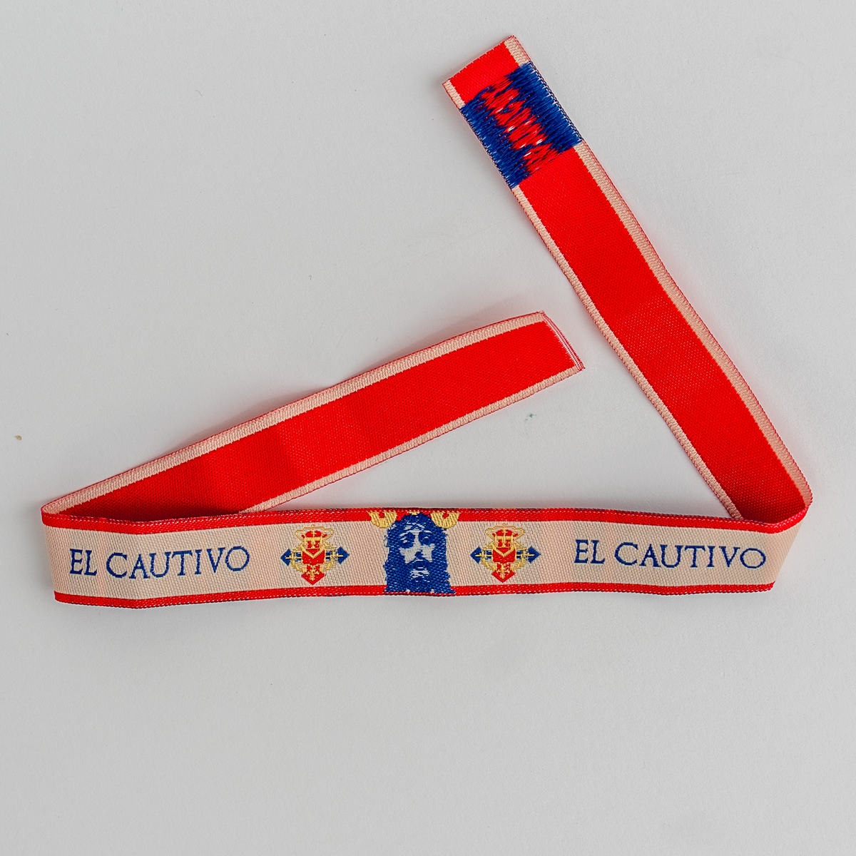 Pulsera de tela El Cautivo con el rostro de Jesucristo