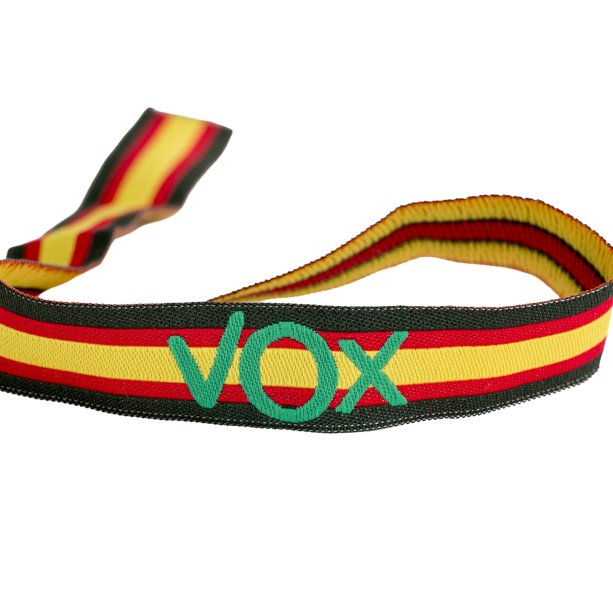 Pulsera de tela VOX con bandera España con perfil verde