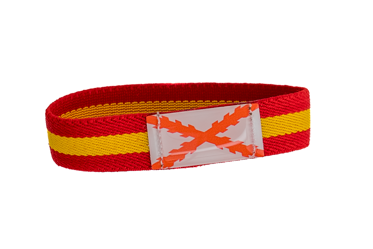Pulsera elástica Cruz de Borgoña y Bandera España