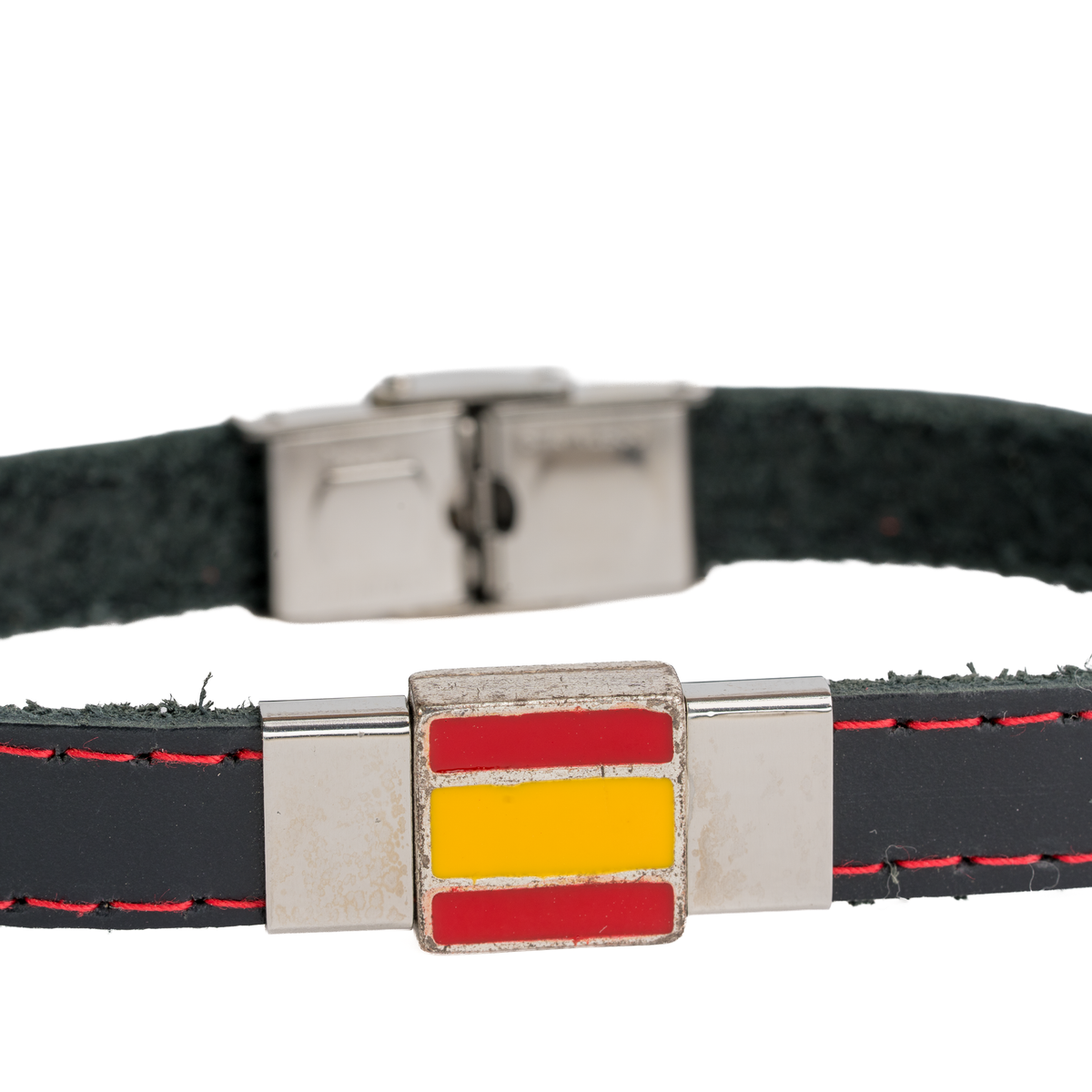Pulsera piel Bandera España piel adorno esmaltado
