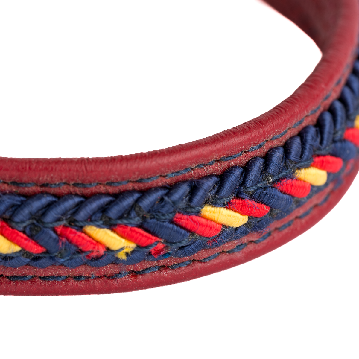 Pulsera piel España Trenzada espiga morada