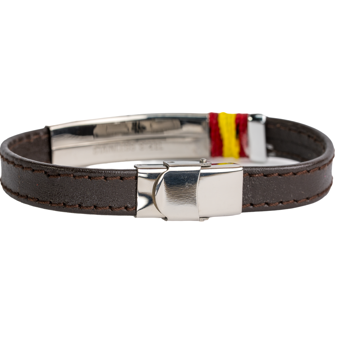 Armband aus kamelfarbenem Wildleder mit spanischem Wappen