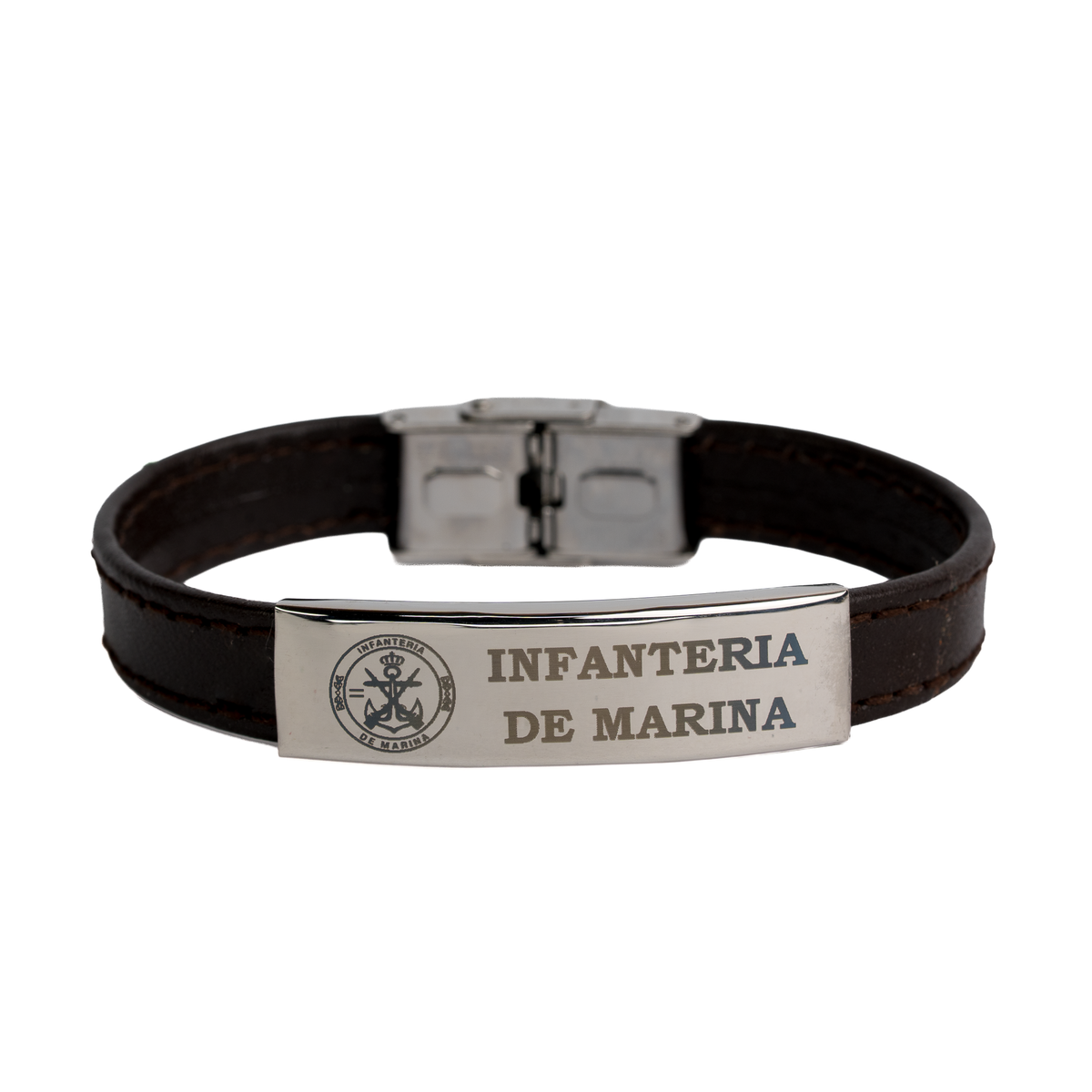 Armband aus kamelfarbenem Wildleder mit spanischem Wappen