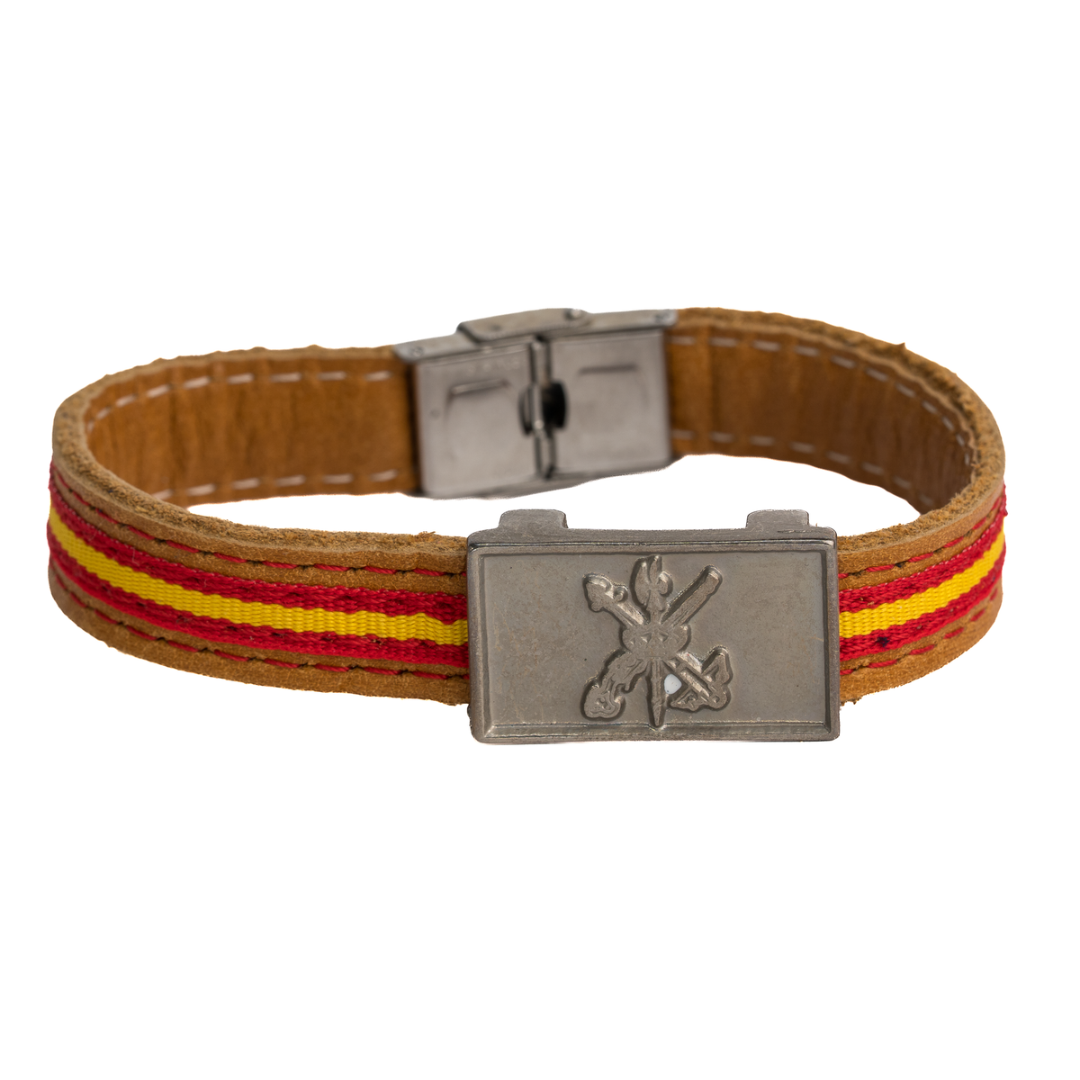 Pulsera piel Legión marrón bandera