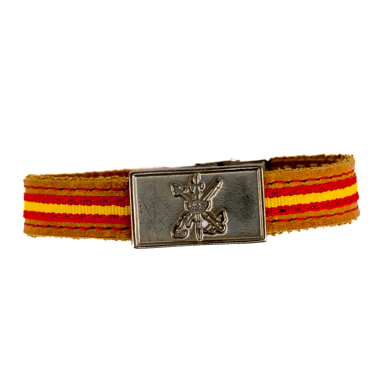 Pulsera piel Legión marrón bandera