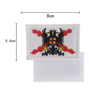 Parche Bordado con Velcro Borgoña Bicéfala 8x5.4cm