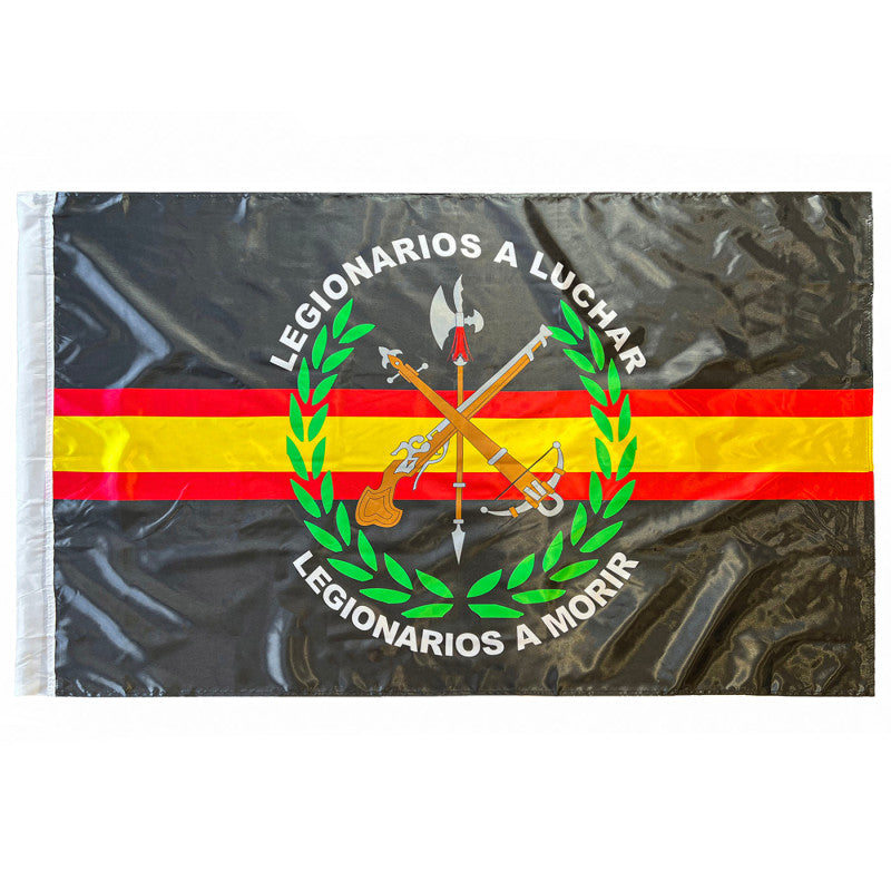 Bandera de la Legión Española Negra 150x90 cm Satén