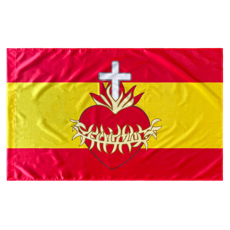 Bandera del Sagrado Corazón 150x90 cm Satén