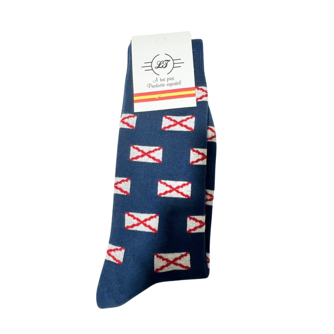 Comprar Calcetines Cruz de Borgoña azul marino - talla única Bandera España La Flamenca de Borgoña Patricia Muñoz VOX