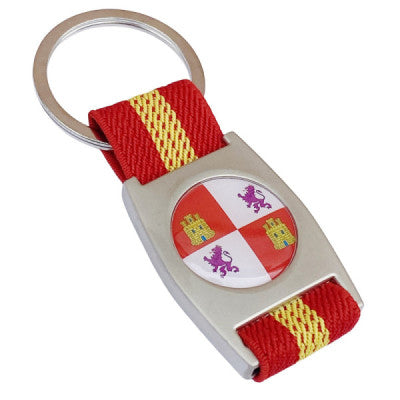 Llavero Cinta Roja Escudo y Bandera de Castilla y León y España