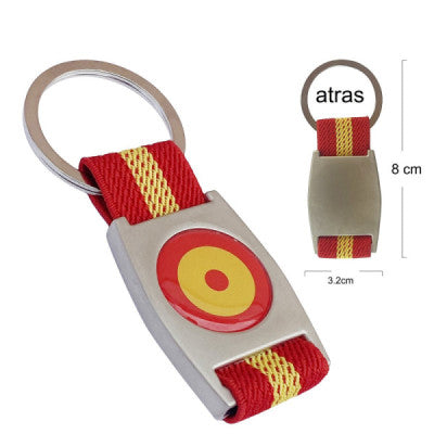 Llavero Cinta Bandera de España Medallón Rojigualda