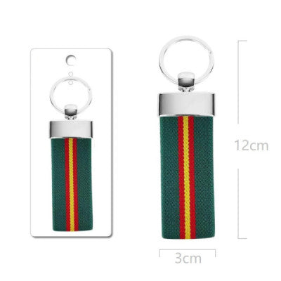 Llavero Cinta Verde Elástica 3 cm Bandera de España