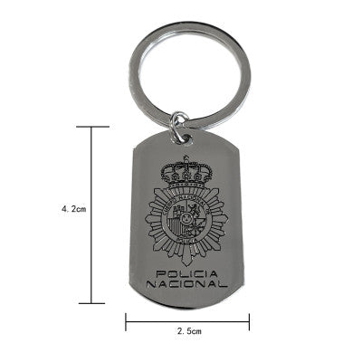Llavero Metálico Grabado Policía Nacional