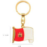 Llavero Metálico Dorado Bandera de Castilla-La Mancha (4.5x3.5 cm)