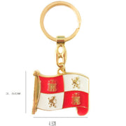 Llavero Metálico Dorado Bandera de Castilla y León (4.5x3.5 cm)