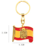 Llavero Metálico Dorado Bandera de España con Águila de San Juan (4.5x3.5 cm)
