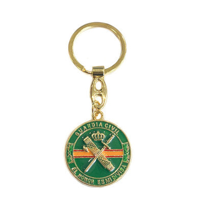 Llavero Metálico Dorado Guardia Civil Fondo Verde