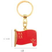 Llavero Metálico Dorado Bandera de la Región de Murcia (4.5x3.5 cm)