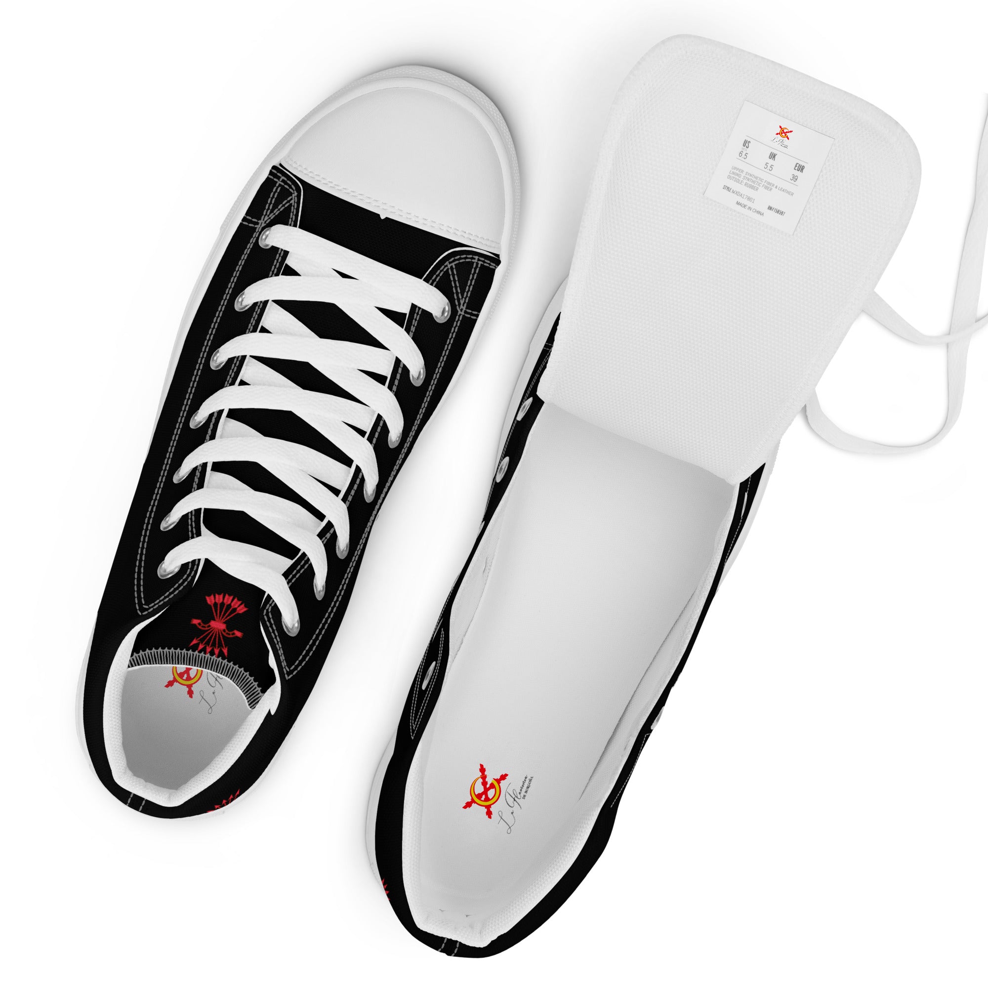 Comprar Zapatillas Falange de lona de caña alta para hombre Bandera España La Flamenca de Borgoña Patricia Muñoz VOX