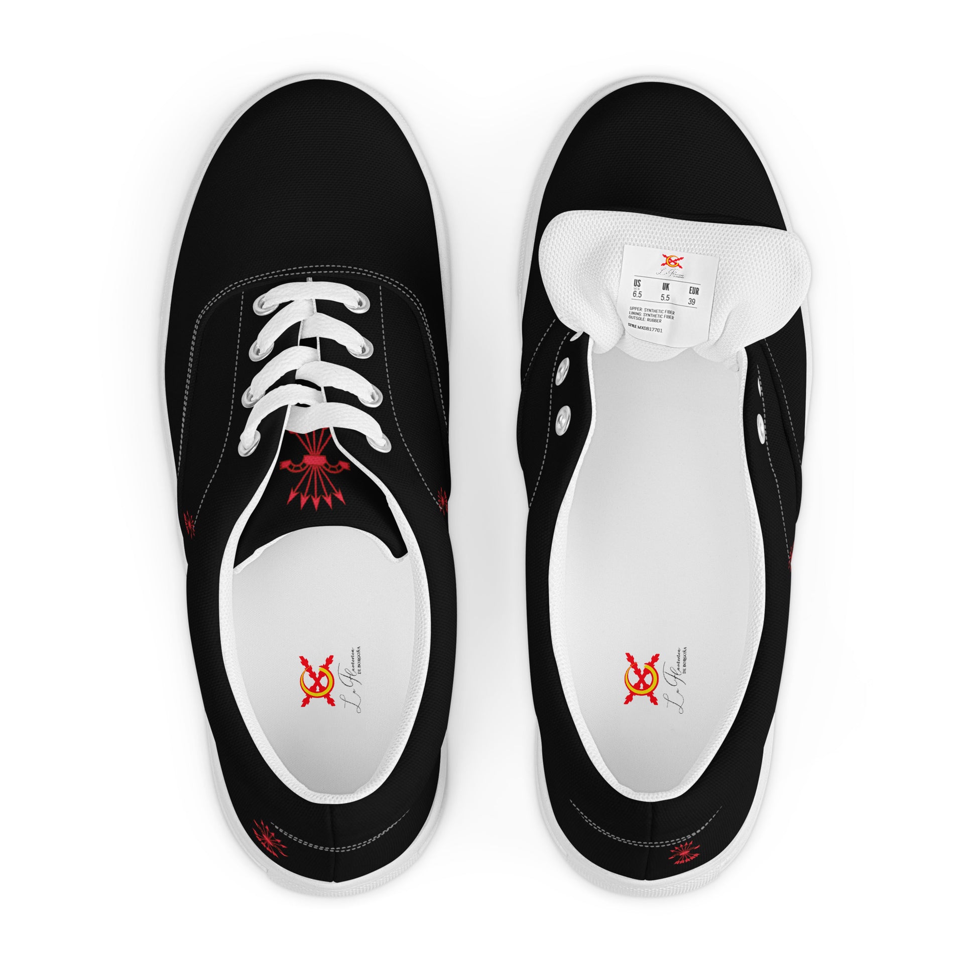 Comprar Zapatillas Falange de lona con cordones para hombre Bandera España La Flamenca de Borgoña Patricia Muñoz VOX