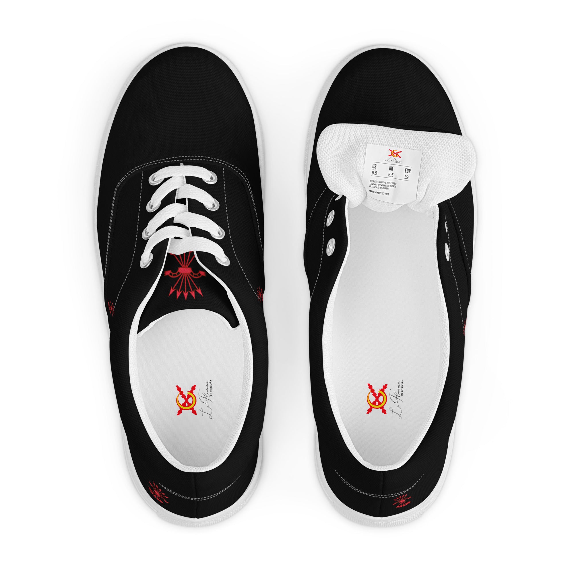 Comprar Zapatillas Falange de lona con cordones para hombre Bandera España La Flamenca de Borgoña Patricia Muñoz VOX